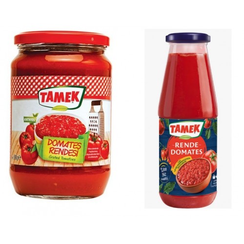 GRATED TOMATO (PASSATA/ TOMATO PUREE/DOMATES RENDESI) 650-700G TAMEK GRATED TOMATO (PASSATA/ TOMATO PUREE/DOMATES RENDESI) 650-700G TAMEK